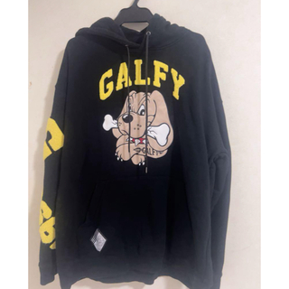 ガルフィー(GALFY)のガルフィー パーカー スウェット XL ブラック 長袖 刺繍ロゴ パイルロゴ(パーカー)