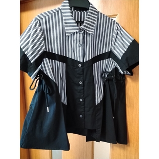 スコットクラブ(SCOT CLUB)のMICALLEMICALLE☆ストライプシャツブラック(シャツ/ブラウス(半袖/袖なし))