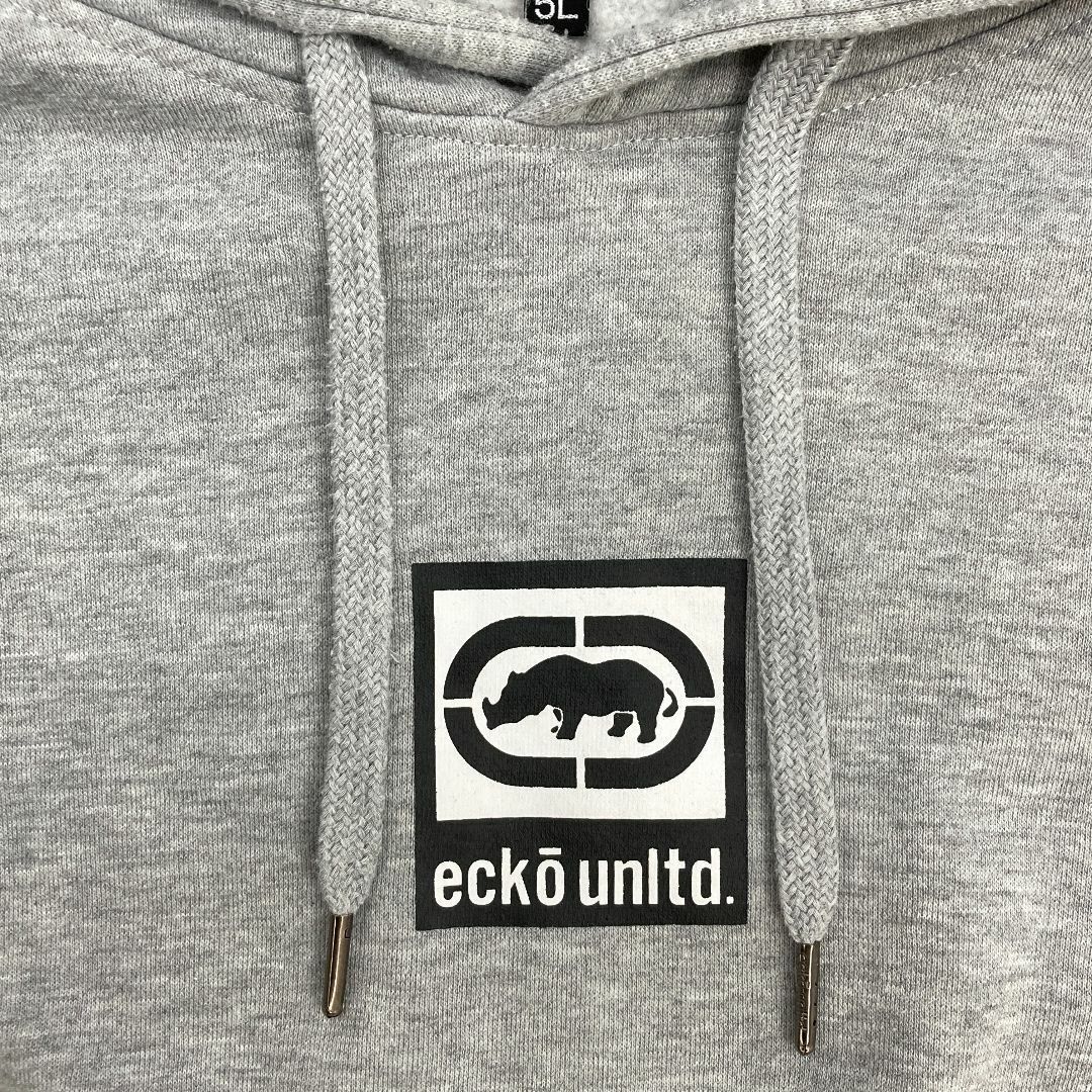 ECKO UNLTD(エコーアンリミテッド)の美品　ecko unltd.　5L　パーカー　ライトグレー　ビッグサイズ メンズのトップス(パーカー)の商品写真