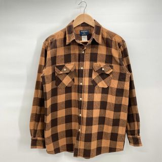 ウールリッチ(WOOLRICH)の美品　WOOLRICH ウールリッチ　チェックシャツ　Lサイズ　長袖　キャメル(シャツ)