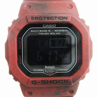 ジーショック(G-SHOCK)のカシオジーショック 美品 腕時計 デジタル タフソーラー 電波 赤 ■SM1(腕時計(デジタル))