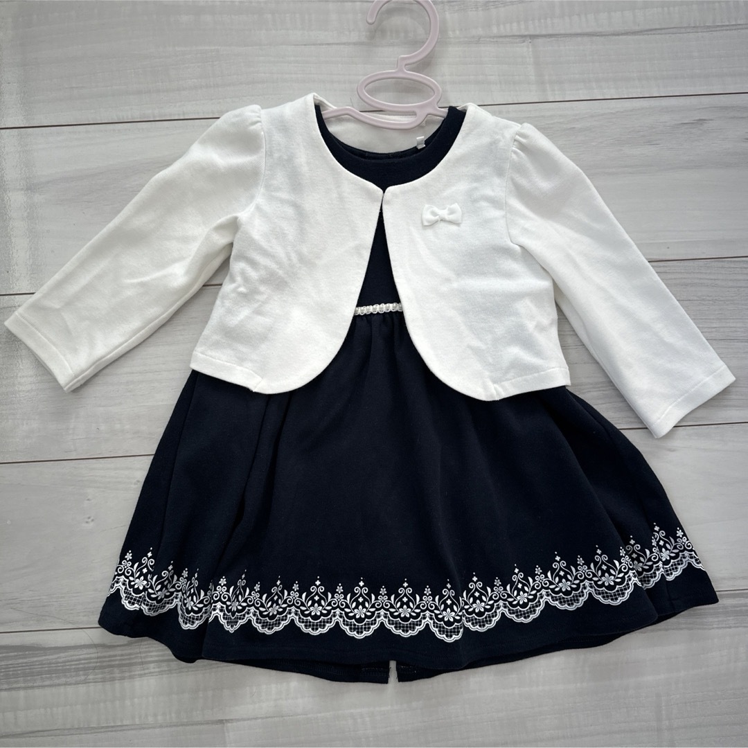 フォーマルワンピース ボレロ ネイビー ジャケット 95 キッズ/ベビー/マタニティのキッズ服女の子用(90cm~)(ワンピース)の商品写真