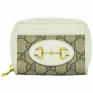 グッチ(Gucci)の本物 グッチ GUCCI ホースビット 1955 GGスプリーム コインケース 小銭入れ ベージュ ホワイト 658549 Horsebit 財布 ウォレット 中古(コインケース)