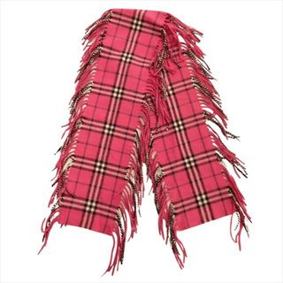 バーバリー(BURBERRY)の美品 バーバリー BURBERRY カシミヤ100% マフラー フリンジ(マフラー/ショール)