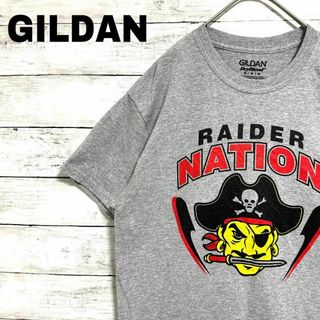 ギルタン(GILDAN)の77p GILDAN 半袖Tシャツ NFL レイダー・ネイション メンズ夏物古着(Tシャツ/カットソー(半袖/袖なし))