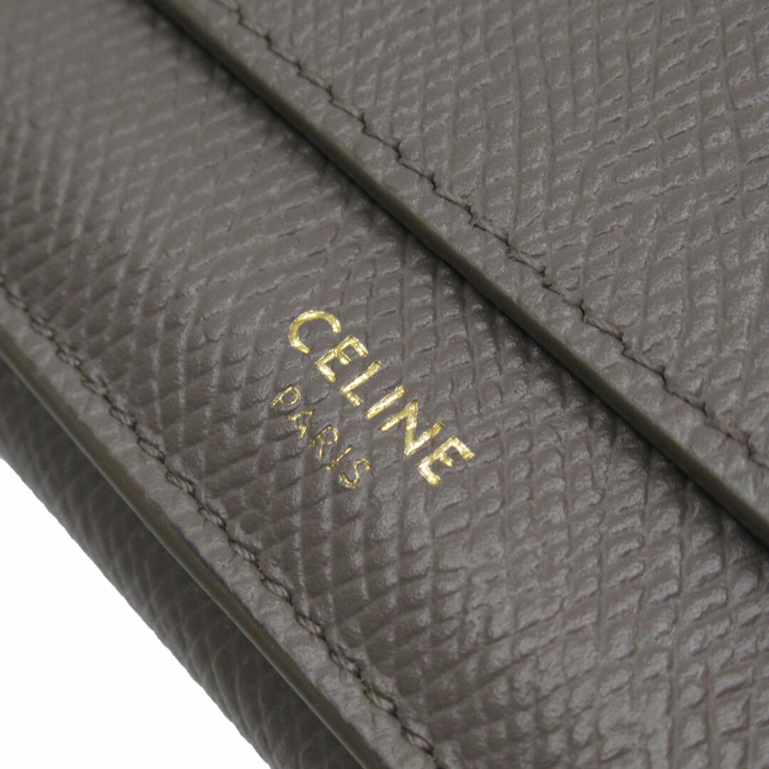 celine(セリーヌ)のセリーヌ CELINE 三つ折り財布 フォールデッド コンパクトウォレット レザー グレー ユニセックス 送料無料【中古】 g3997a レディースのファッション小物(財布)の商品写真