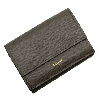 セリーヌ(celine)のセリーヌ CELINE 三つ折り財布 フォールデッド コンパクトウォレット レザー グレー ユニセックス 送料無料【中古】 g3997a(財布)