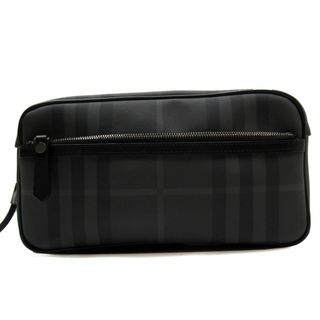 バーバリー(BURBERRY)のバーバリー BURBERRY セカンドバッグ PVCコーティングキャンバス グレー系 メンズ 送料無料【中古】 g4051a(セカンドバッグ/クラッチバッグ)