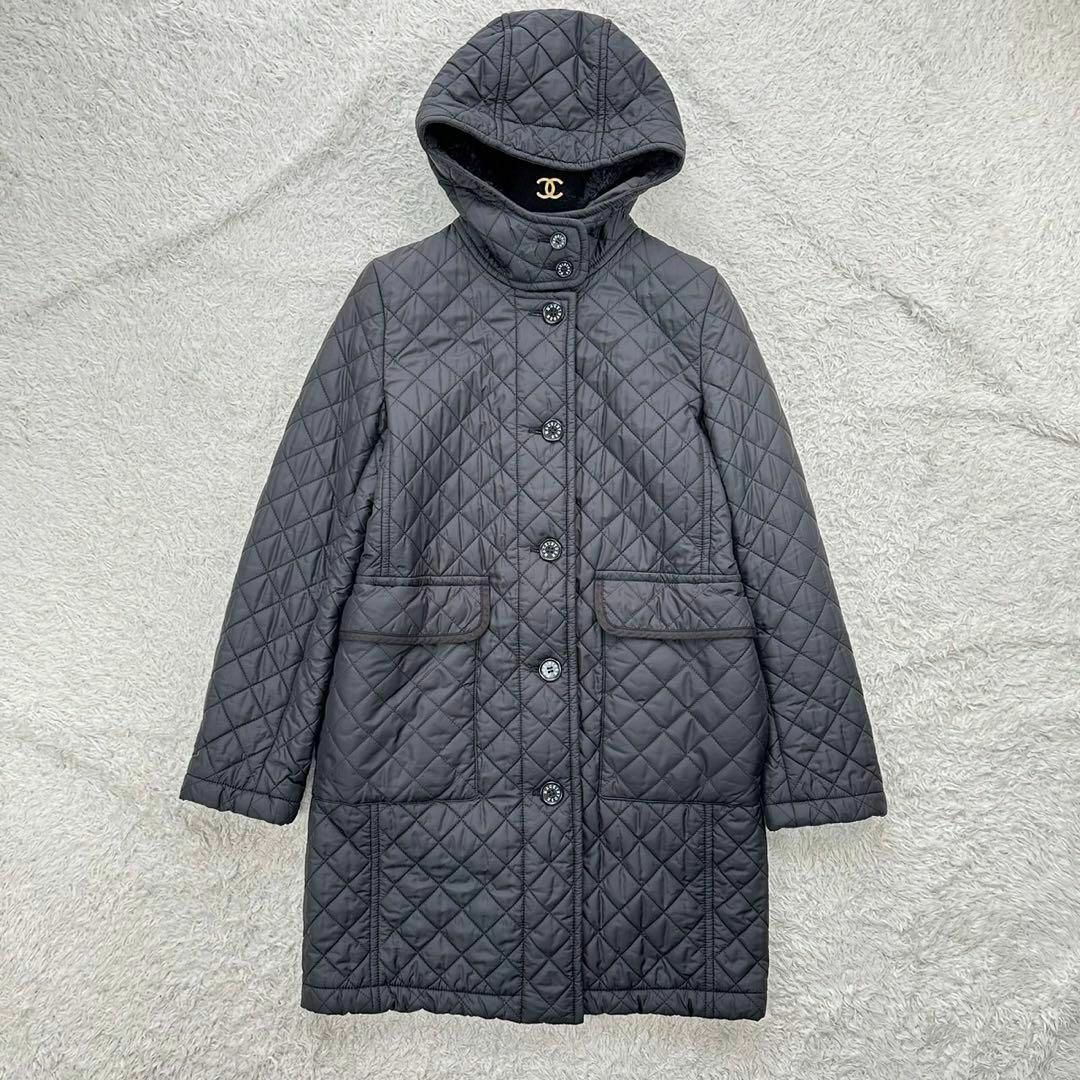 MACKINTOSH(マッキントッシュ)の【美品 】希少サイズ40 マッキントッシュロンドン キルティングコート ボア 黒 レディースのジャケット/アウター(ロングコート)の商品写真