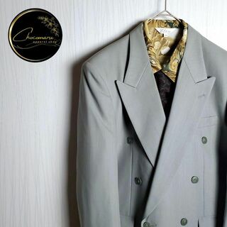 ヴィンテージ(VINTAGE)のジャケット×ネクタイシャツ ミントグリーン 緑 ダブル 柄シャツ セット 古着(テーラードジャケット)