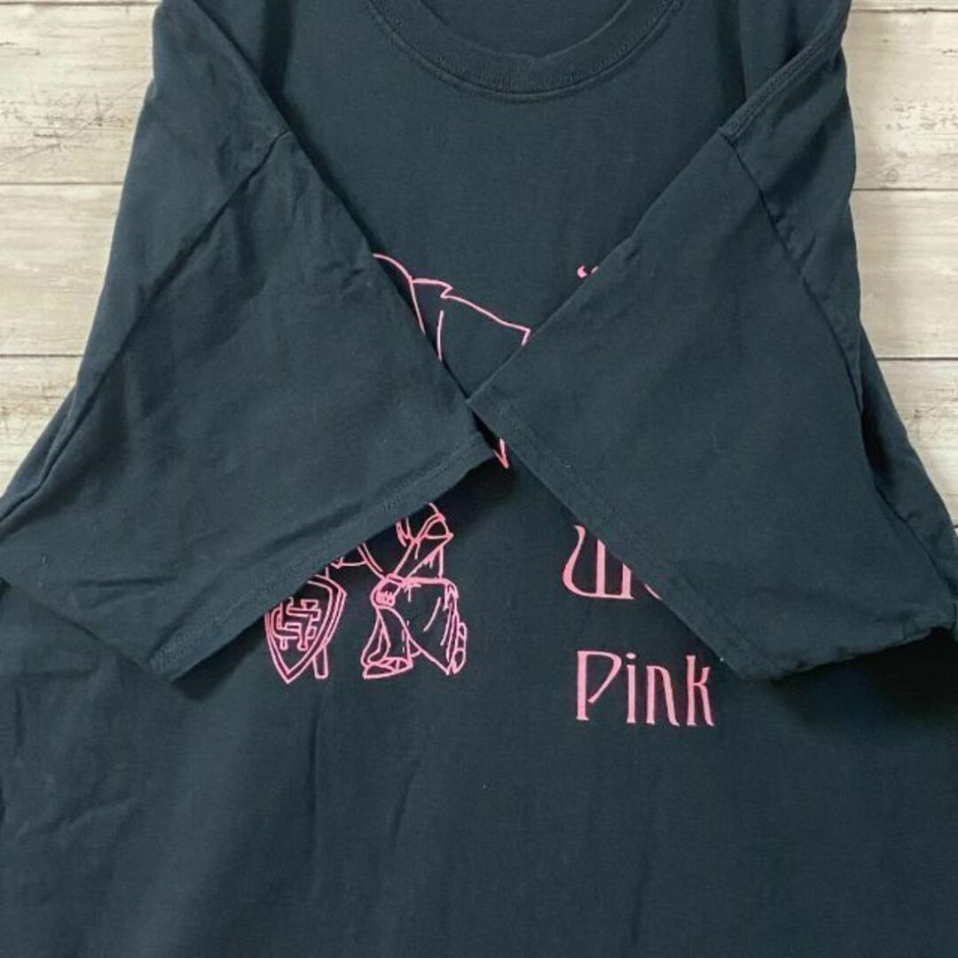 i3 US古着　ヴィンテージ　半袖Tシャツ　騎士　ピンク　イラスト メンズのトップス(Tシャツ/カットソー(半袖/袖なし))の商品写真