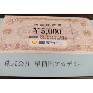 早稲田アカデミー 株主優待券 5,000円(その他)