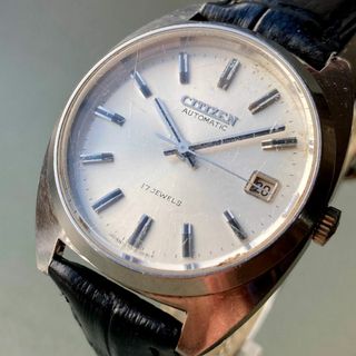 シチズン(CITIZEN)の【動作品】シチズン アンティーク 腕時計 自動巻き メンズ デイト シルバー(腕時計(アナログ))