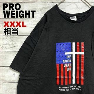 l56 US古着 PROWEIGHT 半袖Tシャツ　米国旗 十字架 フラッグ(Tシャツ/カットソー(半袖/袖なし))