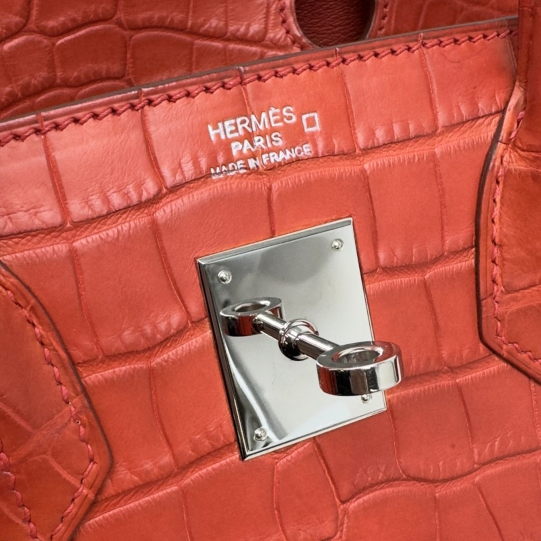 Hermes(エルメス)のエルメス バーキン30 アリゲーターマット バッグ トートバッグ ルージュインディアン レッド レディースのバッグ(トートバッグ)の商品写真