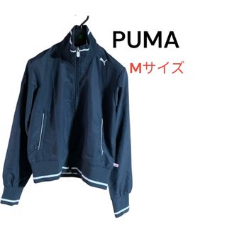 PUMA - 【PUMA】プーマ　ナイロンブルゾン　ジャンパー　ロゴ　ネイビー　Mサイズ