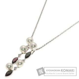 タサキ(TASAKI)のTASAKI パール 真珠 ブラックシェル ダイヤモンド ネックレス K18WG レディース(ネックレス)