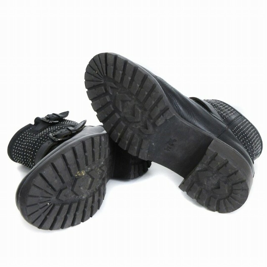 COACH(コーチ)のコーチ エンジニアブーツ レザー スタッズ Q6415 黒 EU 35.5 レディースの靴/シューズ(ブーツ)の商品写真