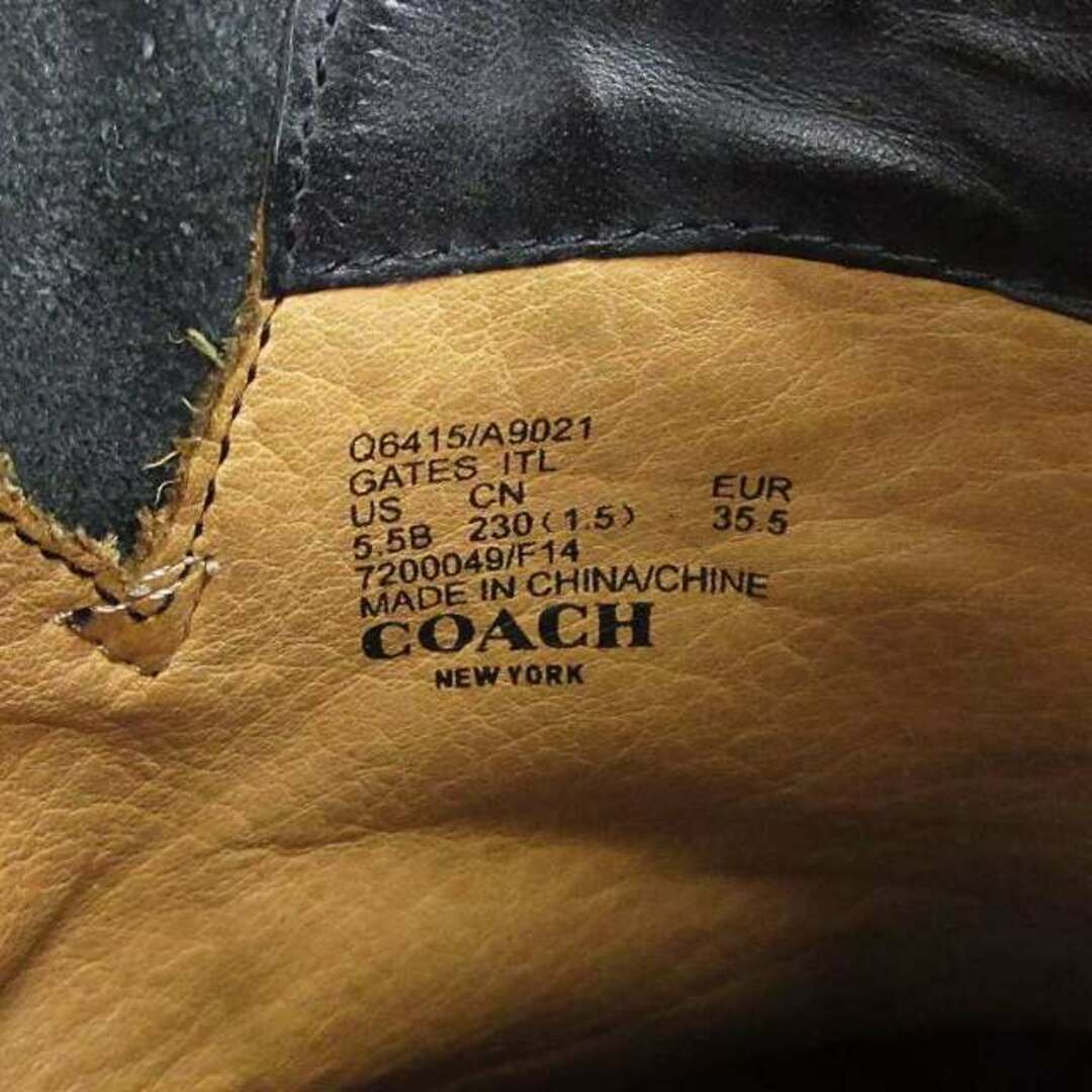 COACH(コーチ)のコーチ エンジニアブーツ レザー スタッズ Q6415 黒 EU 35.5 レディースの靴/シューズ(ブーツ)の商品写真