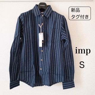 improves - 【新品未使用】imp インプローブス メンズ 長袖シャツ ネイビー ストライプ 