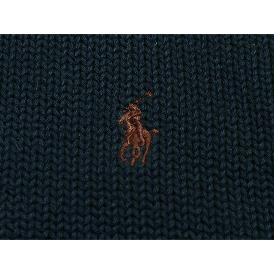 POLO RALPH LAUREN(ポロラルフローレン)のほぼ新品 90s Y2K オールド ポロラルフローレン コットンニット ネイビー メンズのトップス(ニット/セーター)の商品写真