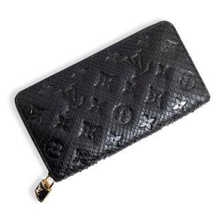 ルイヴィトン(LOUIS VUITTON)のルイ ヴィトン ジッピー ウォレット パドロック ラウンドファスナー 長財布 モノグラム パイソン エキゾチックレザー ノワール ブラック 黒 ゴールド金具 N80686 箱付 LOUIS VUITTON（新品・未使用品）(財布)