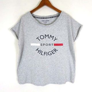 TOMMY HILFIGER - トミーヒルフィガー SPORT カットソー Tシャツ ロゴ 半袖 M グレー