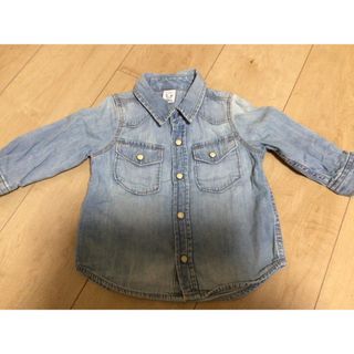 babyGAP - babyGAP 長袖デニムシャツ 80 ウォッシュ加工風