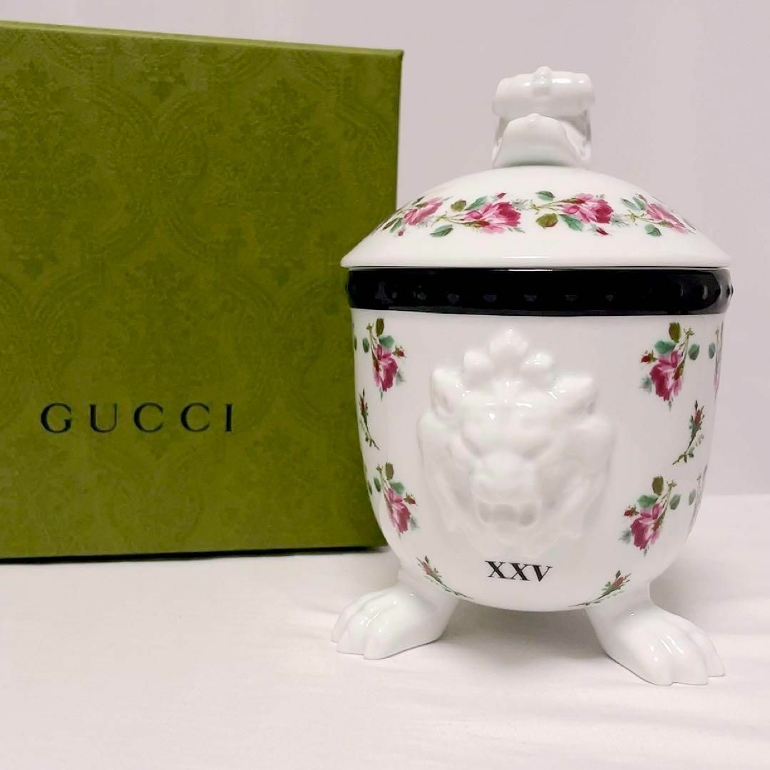 Gucci(グッチ)のGUCCI キャンドル ローズ ライオン メヘン ポーセリン 新品 コスメ/美容のリラクゼーション(キャンドル)の商品写真