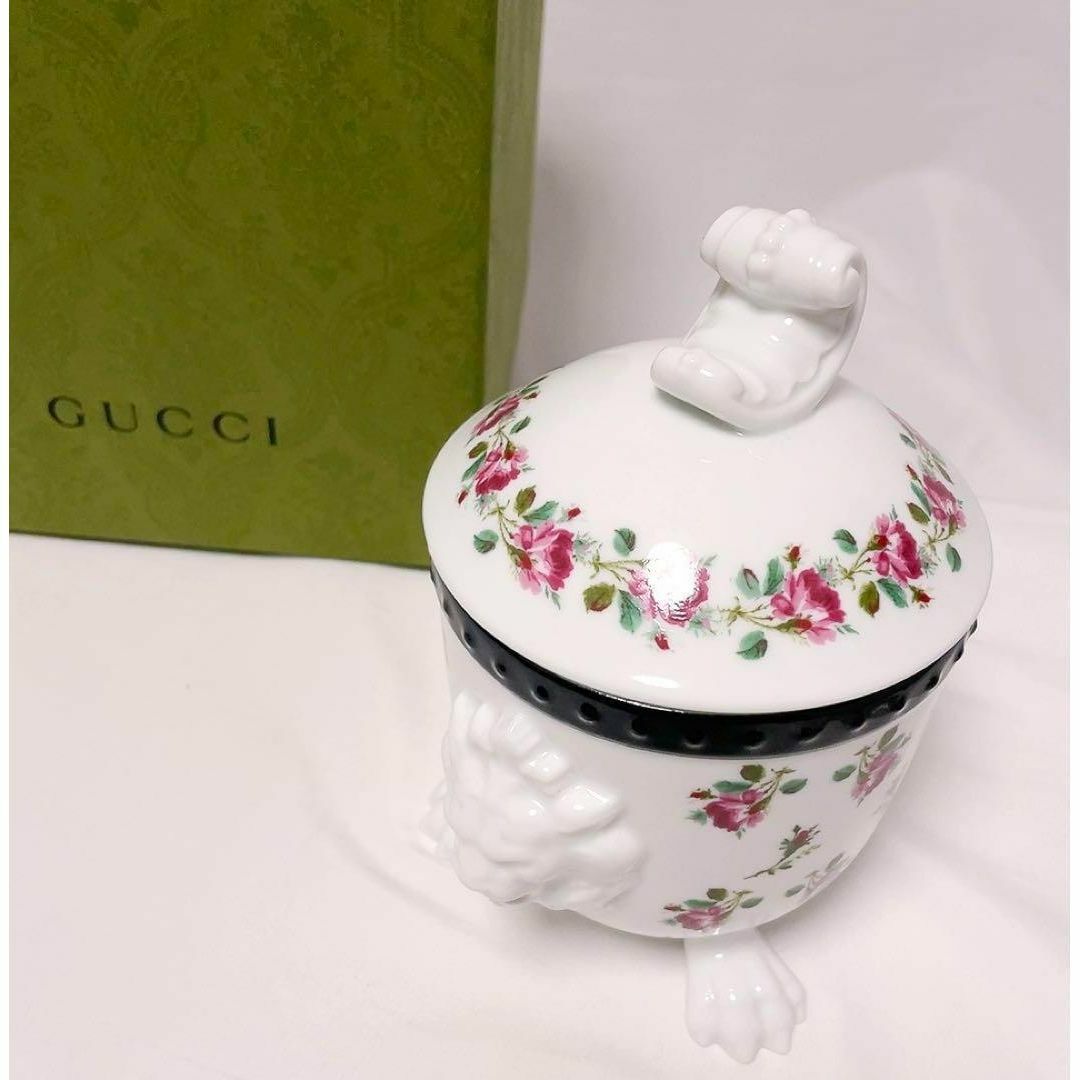 Gucci(グッチ)のGUCCI キャンドル ローズ ライオン メヘン ポーセリン 新品 コスメ/美容のリラクゼーション(キャンドル)の商品写真