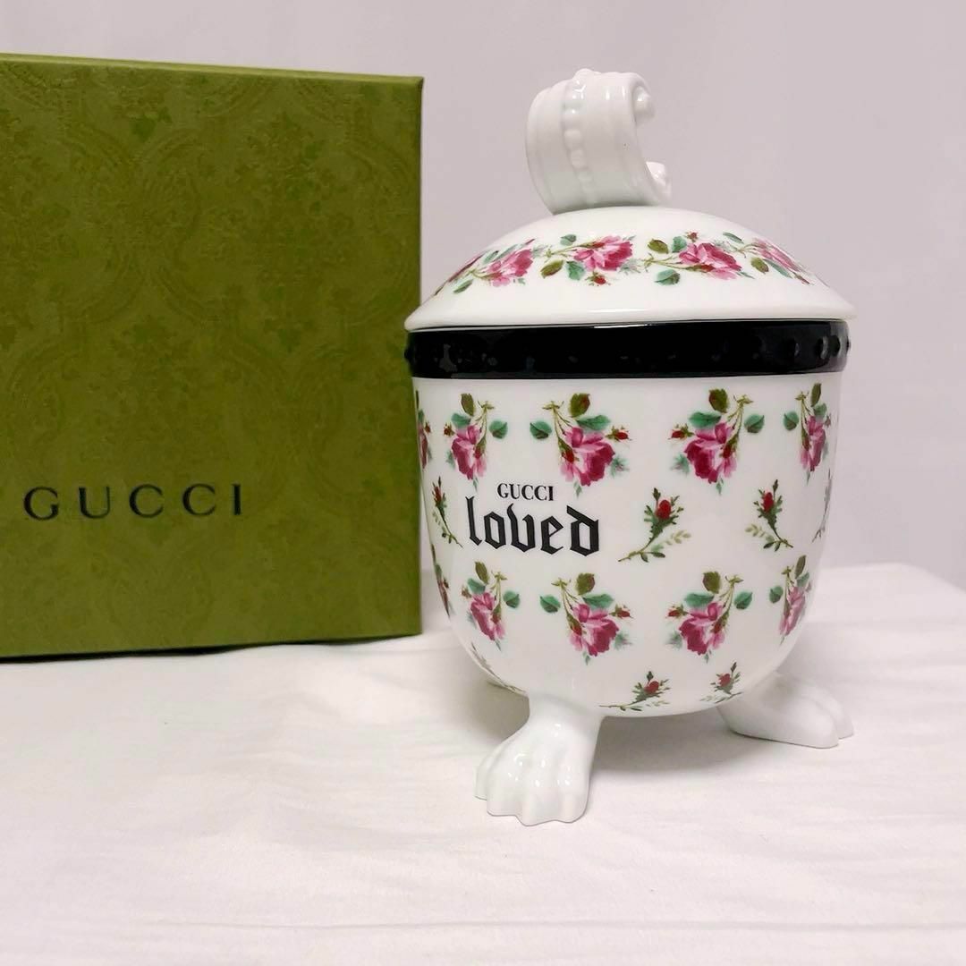 Gucci(グッチ)のGUCCI キャンドル ローズ ライオン メヘン ポーセリン 新品 コスメ/美容のリラクゼーション(キャンドル)の商品写真