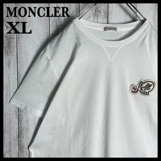 モンクレール(MONCLER)の【希少XLサイズ】モンクレール☆ダブルワッペンロゴ入りTシャツ 入手困難(Tシャツ/カットソー(半袖/袖なし))