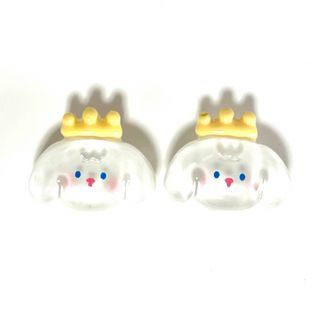 わんこ ジビッツ いぬ 王冠 クロックス 飾り アクセ ホワイト 目印 かわいい(その他)