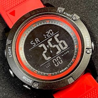 新品 SMAEL ビッグフェイスデジタルウォッチ メンズ腕時計 ブラック&レッド(腕時計(デジタル))