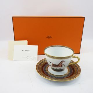 エルメス(Hermes)のHERMES エルメス シュヴァルドリアン カップ＆ソーサー 箱付き 食器【中古】【送料無料】(食器)