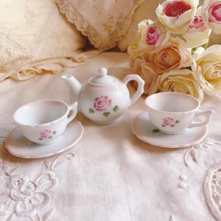 AfternoonTea - ♡マニーローズ♡ミニチュア5点セットイマンプリンセスローズ薔薇ニトリ陶器