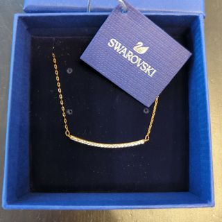 スワロフスキー(SWAROVSKI)の【新品未使用】スワロフスキー　ピンクゴールド　ネックレス　シンプル　ゴージャス(ネックレス)