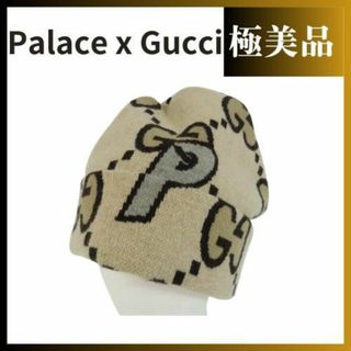 グッチ(Gucci)のPalace x Gucci ラージ GG-P ビーニー ニット帽 718418(ニット帽/ビーニー)