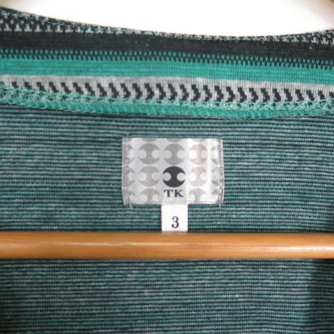 TAKEO KIKUCHI(タケオキクチ)のタケオキクチ tk カーディガン 5分袖 3 グリーン 総柄 メンズのトップス(カーディガン)の商品写真