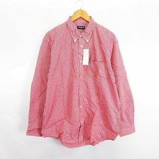 ユニクロ(UNIQLO)のユニクロ シャツ 長袖 ボタンダウン ギンガムチェック XL レッド×ホワイト(シャツ)