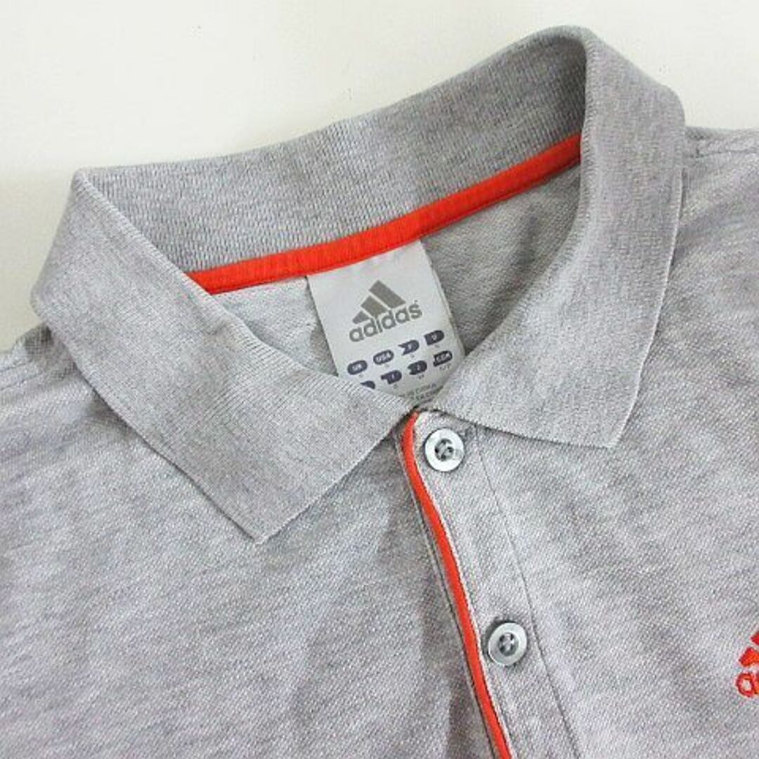 adidas(アディダス)のアディダス ポロシャツ 半袖 ライン ロゴ M グレー スポーツウェア ※EKM スポーツ/アウトドアのスポーツ/アウトドア その他(その他)の商品写真