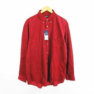 ユニクロ(UNIQLO)のユニクロ シャツ 長袖 コーデュロイ ボタンダウン 胸ポケット XL レッド(シャツ)