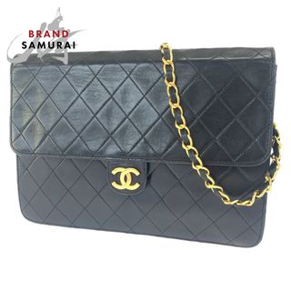 シャネル(CHANEL)のCHANEL シャネル ヴィンテージ マトラッセ ココマーク シングルフラップ ブラック 黒 ゴールド金具 キャビアスキン ショルダーバッグ 肩掛け レディース 405264 【中古】(ショルダーバッグ)