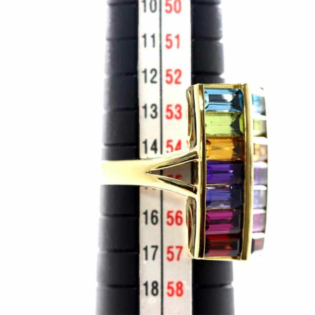 リング 14.5号 マルチストーン 5.55ct K18 YG イエローゴールド 750 指輪 VLP 90191881 レディースのアクセサリー(リング(指輪))の商品写真