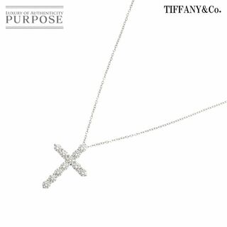 ティファニー(Tiffany & Co.)のティファニー TIFFANY&Co. ミディアム クロス ダイヤ ネックレス 41cm Pt プラチナ VLP 90222831(ネックレス)