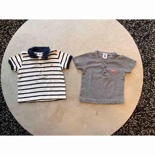 プチバトー(PETIT BATEAU)のプチバトー　Tシャツ　2枚セット　12M/74㎝(Ｔシャツ)