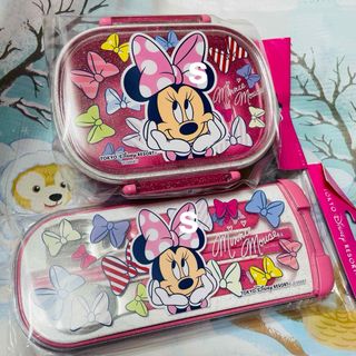 ディズニーリゾート ミニーマウス お弁当箱 カトラリーセット リボン