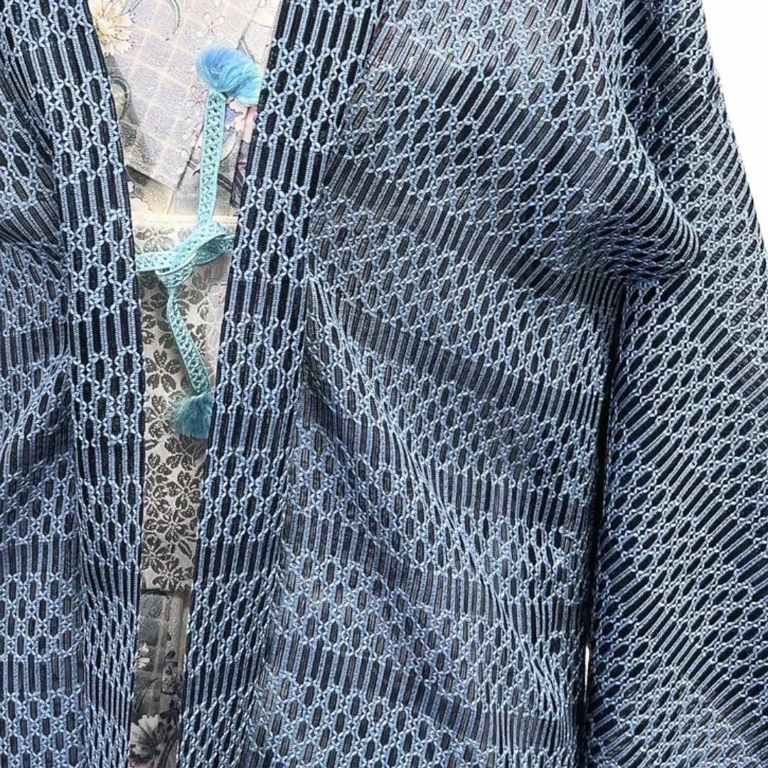 レース　横縞　錦糸　羽織　着物　032w レディースの水着/浴衣(その他)の商品写真