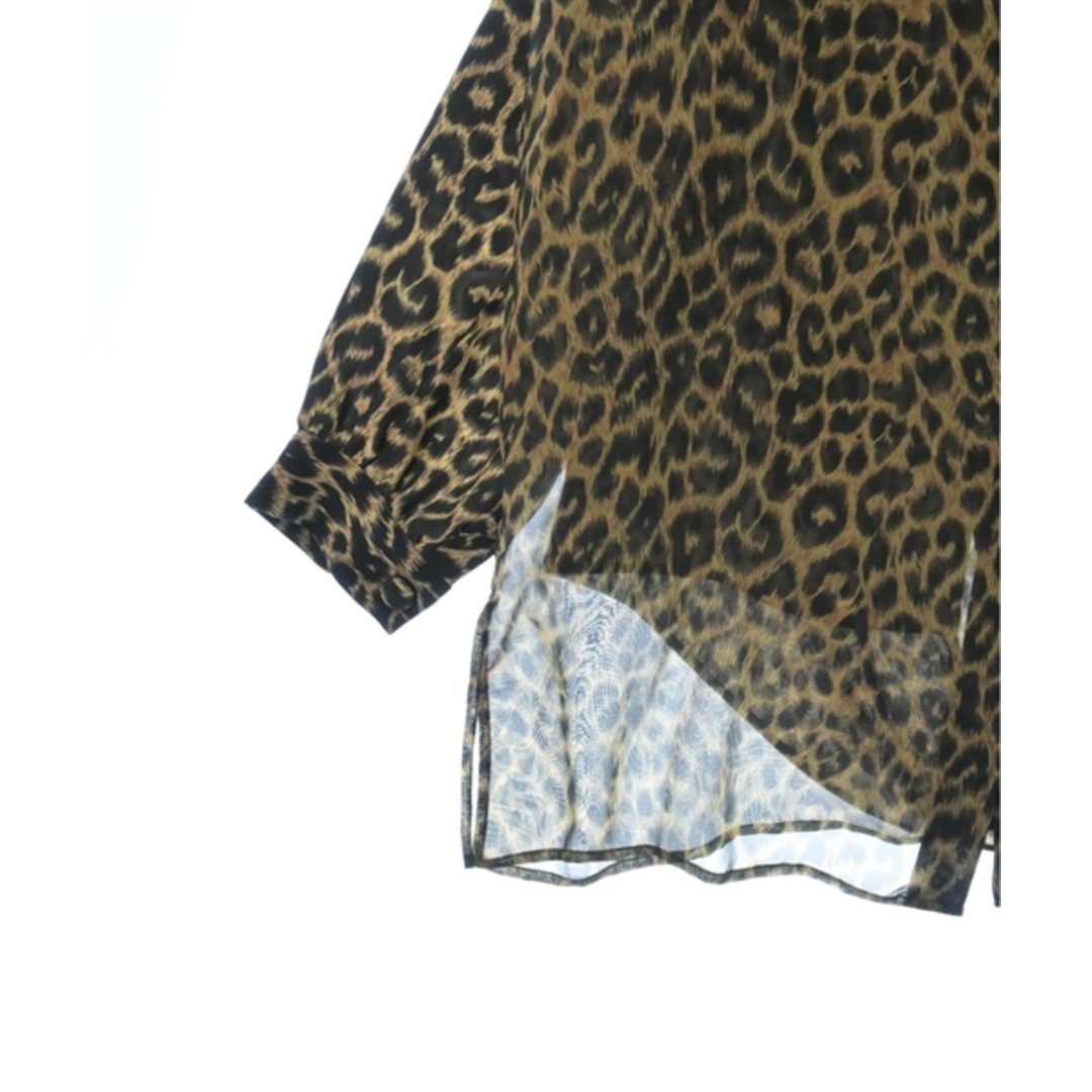 Balenciaga(バレンシアガ)のBALENCIAGA カジュアルシャツ 36(XS位) 黒xベージュ(豹柄) 【古着】【中古】 レディースのトップス(シャツ/ブラウス(長袖/七分))の商品写真