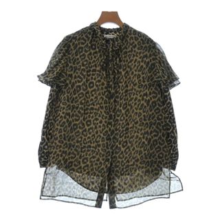 バレンシアガ(Balenciaga)のBALENCIAGA カジュアルシャツ 36(XS位) 黒xベージュ(豹柄) 【古着】【中古】(シャツ/ブラウス(長袖/七分))